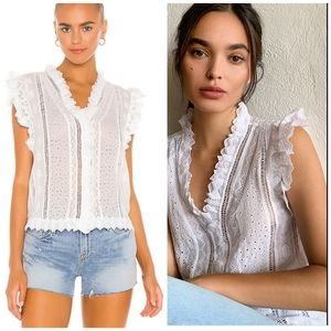 FRAME Lauren Eyelet Top